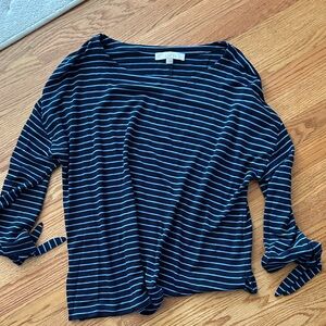 Loft Striped Navy Blue Women's Top